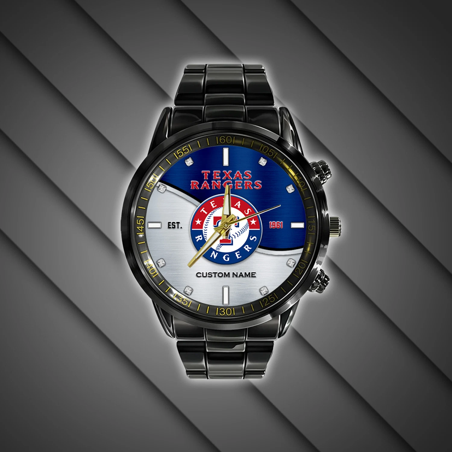 Texas Team Rangers Baseball Stainless Steel Watch