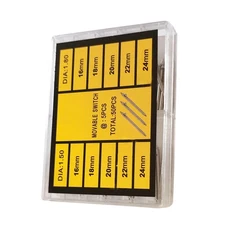 50x 1.5/1.8mm Steel Quick Release Watch Spring Bars w/Cylindrical Push Button