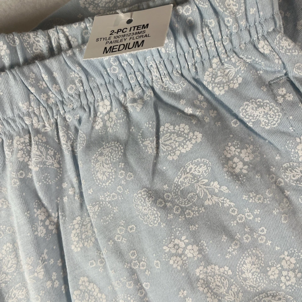 Conjunto de pijama corto de algodón mediano de 2 piezas Charter Club para mujer cachemira floral Foto 3 de 4