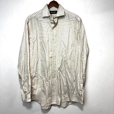 Polo Golf Ralph Lauren Button Down Shirt Long Sleeve Collared Check White 90s S