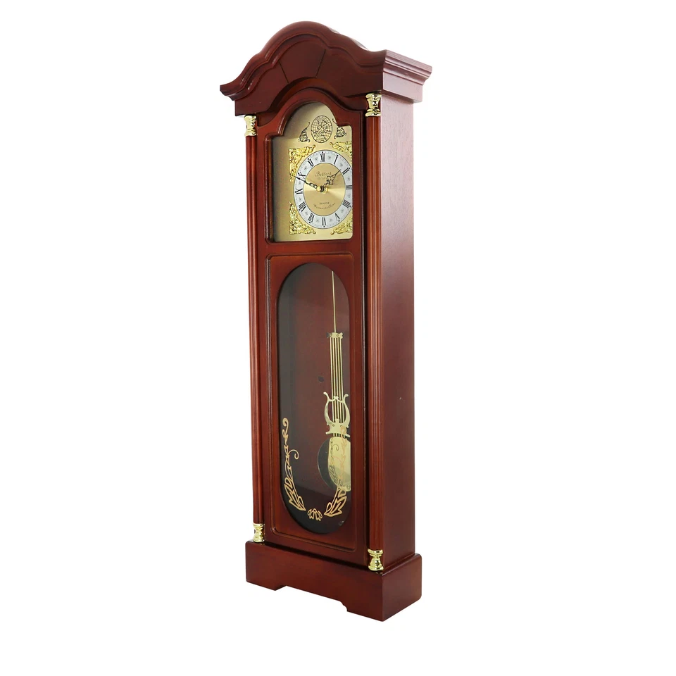 Bedford Clock Collection 33" Deco Cherry Oak Finish Chiming Brown - Image 2 of 4
