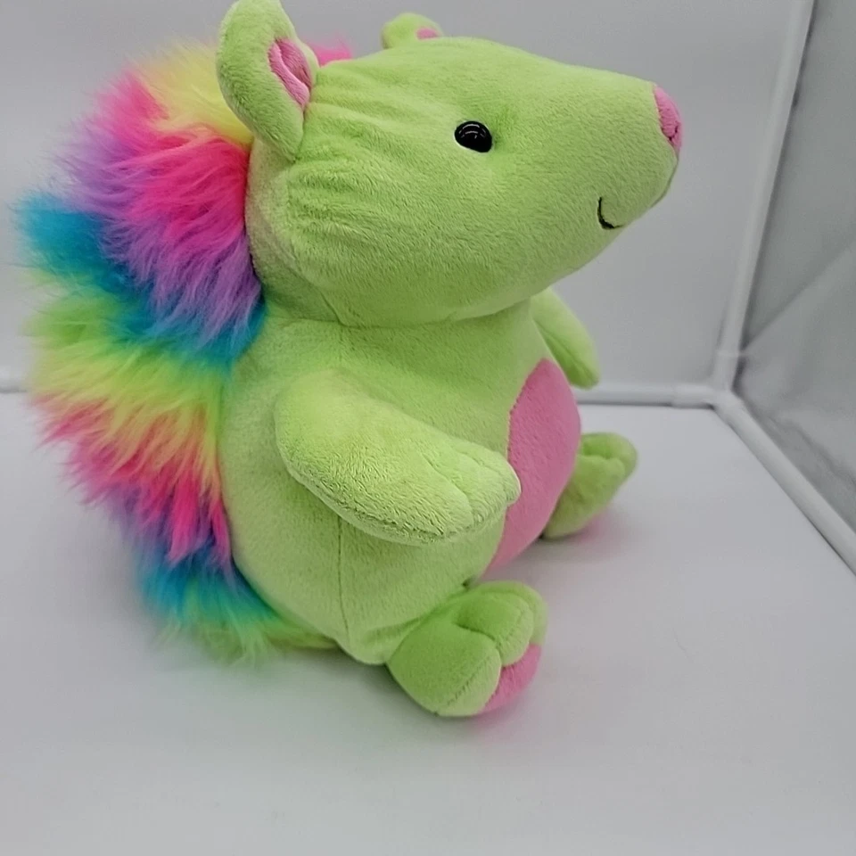 Animal Adventure Green Rainbow Hedgehog 11" Plush Porcupine Stuffed Animal Toy - Image 4 of 4
