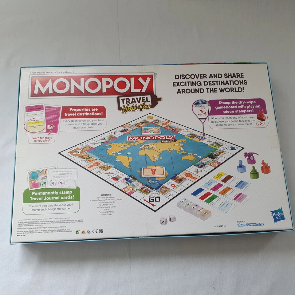 Monopoly Travel World Tour Edition Board Game Hasbro 2022 Sealed Contents - Image 3 of 4
