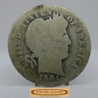 1901 Barber Silver Dime, 90% Silver - #C53522NQ