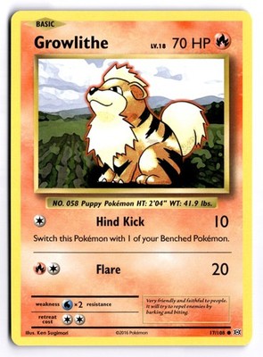 Growlithe - EVO #17/108 XY - Evolutions Common Regular LP