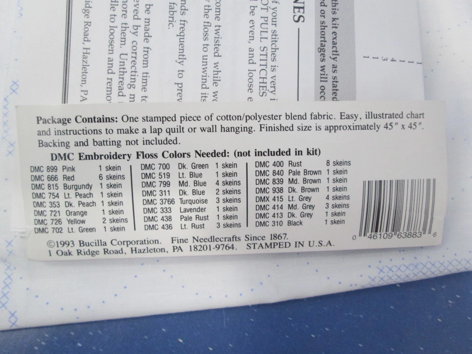 复古 Bucilla Stamped Cross Stitch Noahs Ark Lap 被子壁挂婴儿 63883 — 第 4/4 张图片