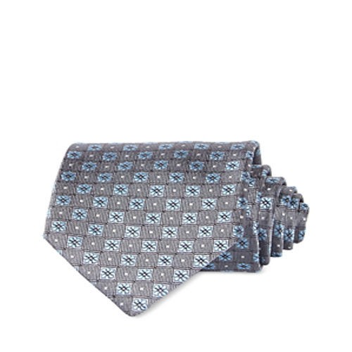 David Donahue Mens Charcoal Floral Medallion Print Silk Classic Tie-OS 7790₽