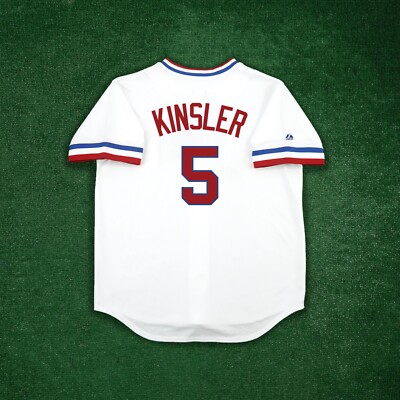Ian Kinsler 1972 Texas Rangers Cooperstown Men's Home White Throwback Jersey