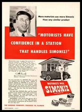 1947 Conoco Service Station Denver CO Photo Simoniz Kleeners Vintage Print Ad