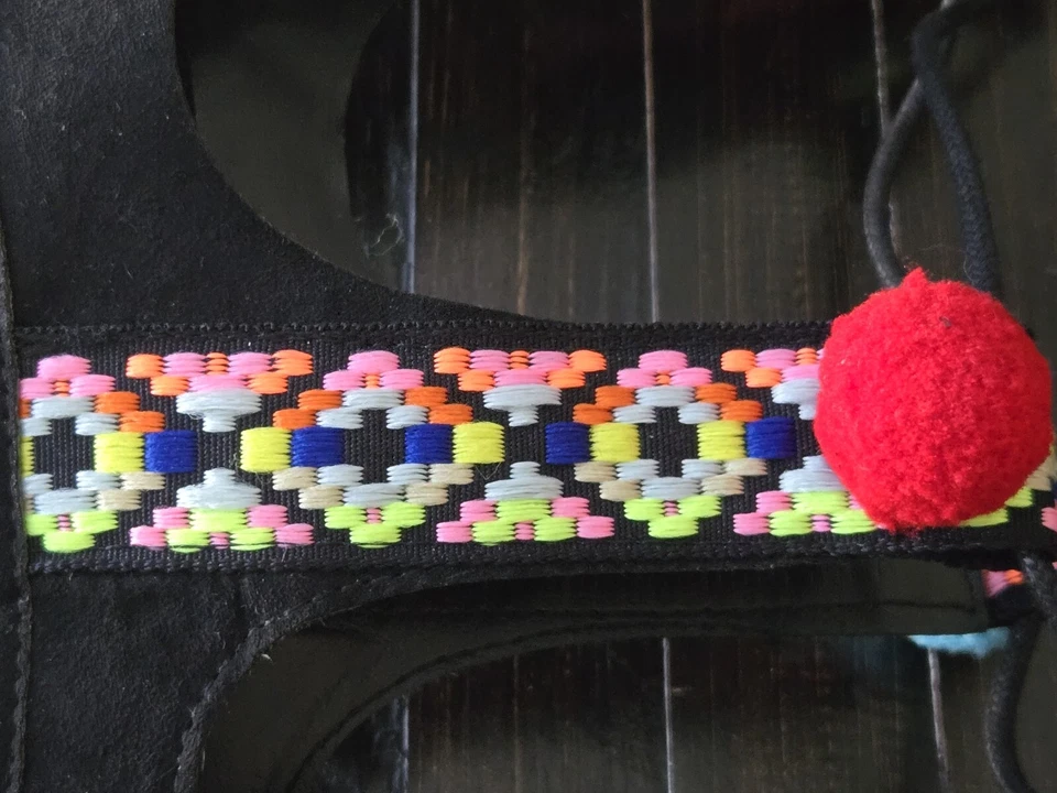 BAMBOO 魔法角斗士凉鞋及膝嬉皮波西米亚阿兹特克球 — 第 3/4 张图片