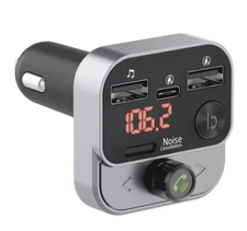Just Wireless Bluetooth FM Transmitter with USB-C and USB-A Charging Port- Black