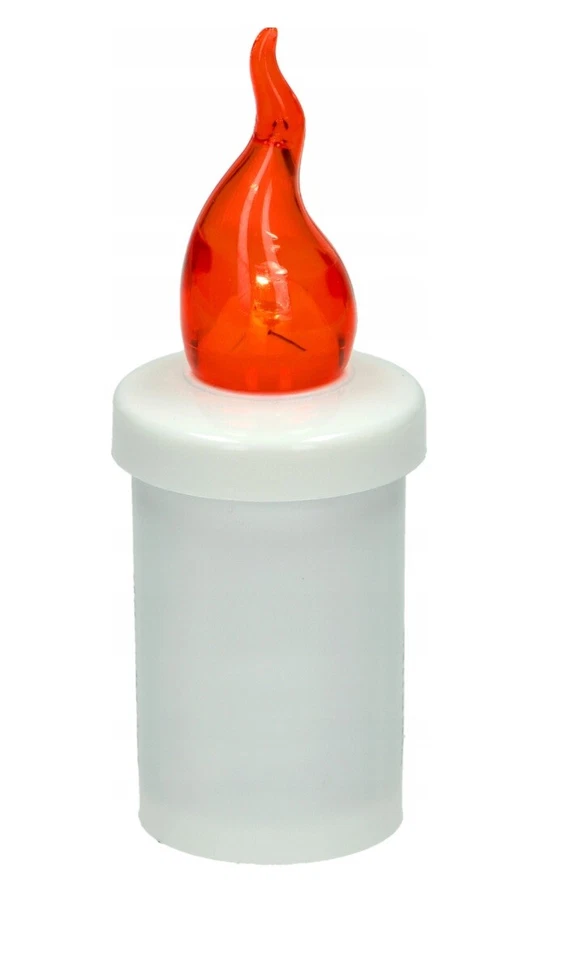 LUMINO LED ROSSO A BATTERIA X CIMITERO lume votivo luce candela cero lampadina