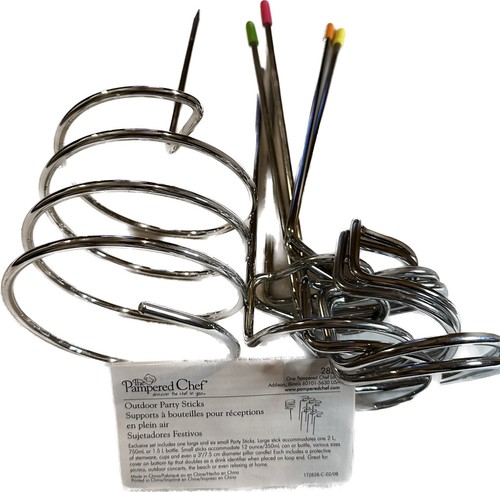 The Pampered Chef Outdoor Party Sticks Set - Weingläser, Flaschen, Dosen, Kerze - Bild 3 von 3