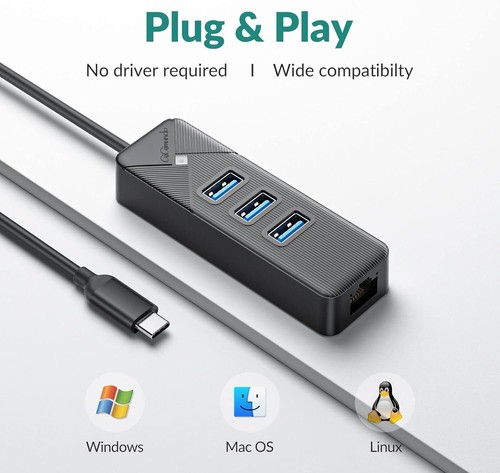 USB Hub 3.0 Ethernet Adapter - Picture 6 of 7
