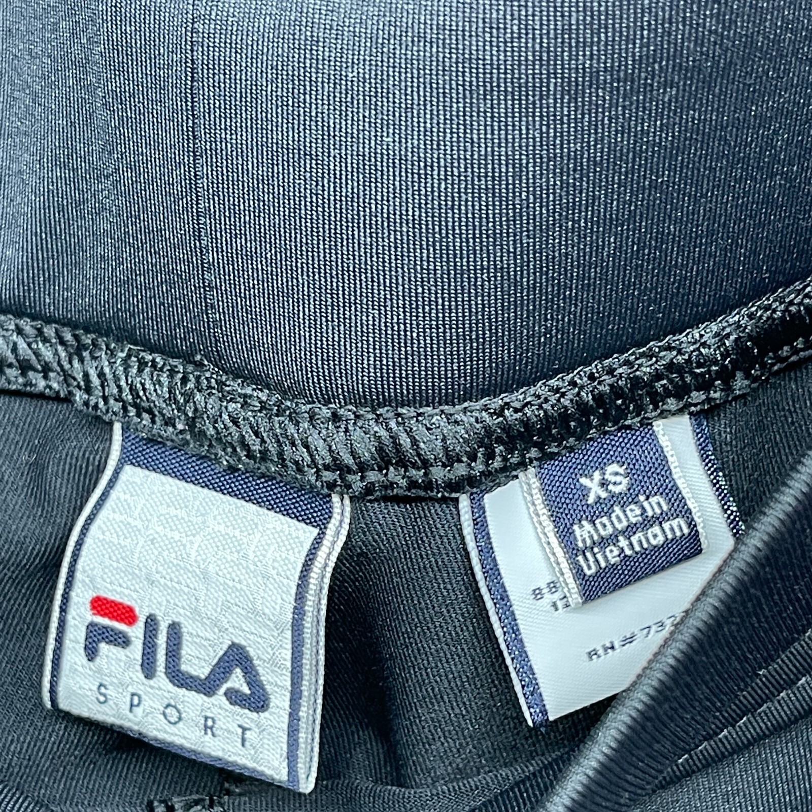 Leggings donna Fila Sport Capri nero rosa logo elastico in vita pull on taglia XS