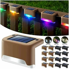 Outdoor Solar LED Bright Deck Lights Path Garden Pathway Patio Stairs Fence Lamp
