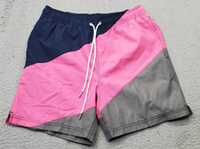 Men Swim Trunk Shorts Small Multi Thermal Lined Elastic Waist Pockets Drawstring