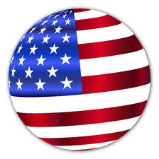 Circular design United States Flag 100 waterproof vinyl sticker - many sizes