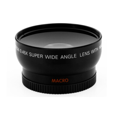 58mm 45x Wide-Angle Lens w/ Macro for Canon 55-250mm, 75-300mm, 50mm & 85mm Lens