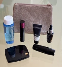 Lancôme Concentrate Mascara Lipstick Makeup Primer Remover Blush Palette New 7pc