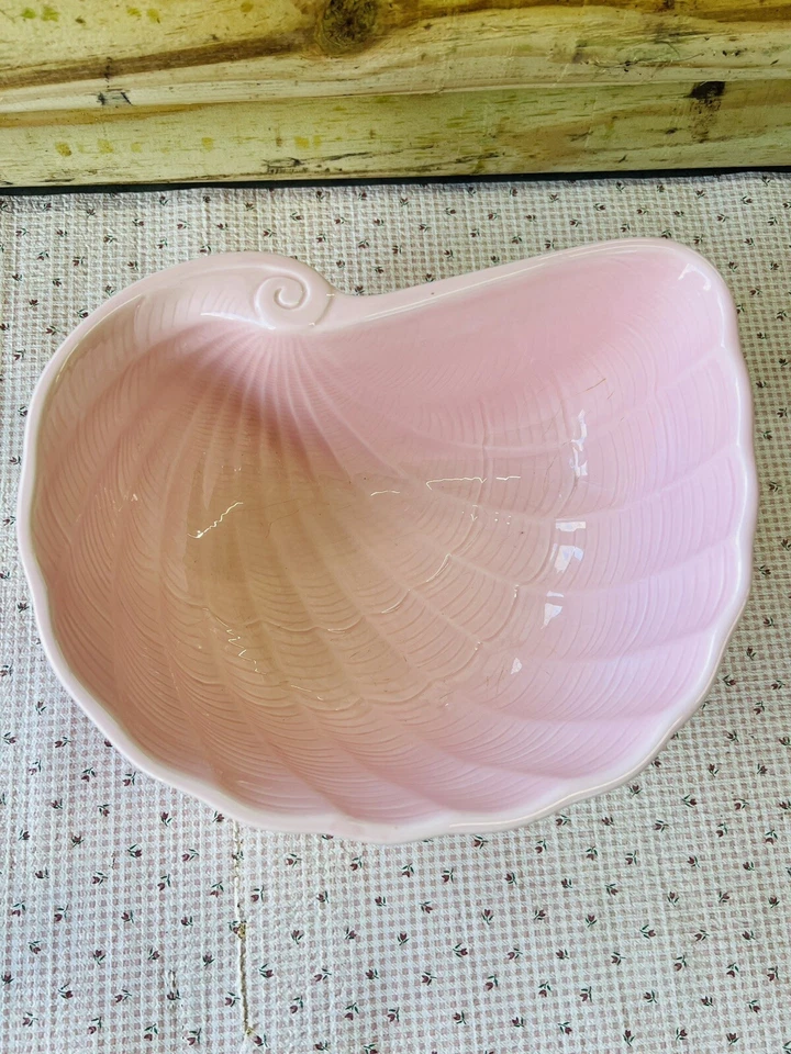 Jarra y cuenco de agua Shafford original de colección -MCMLXXXIV ~ rosa ~ conchas marinas Foto 3 de 4