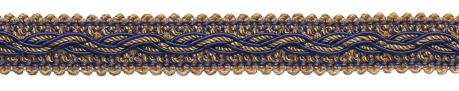 Navy Taupe 7/8"" Gimp Braid Trim Captains Pride [By The Yard]