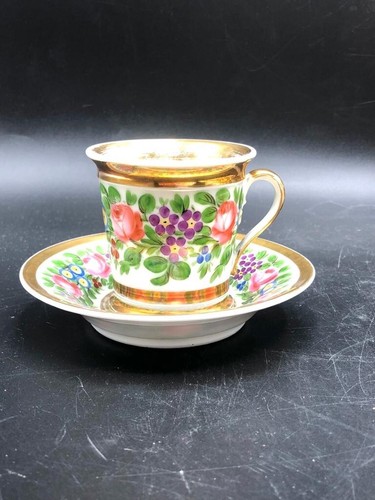 Kaffee Set Anfang 19 jhr. Blumenmalerei mit Gold - Bild 15 von 22