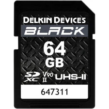 New Delkin Devices 64GB BLACK UHS-II V90 SDXC Memory Card, USA Dealer #28973