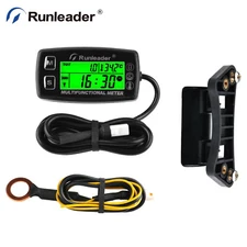 Digital Tach Hour Meter,Engine Temperature Gauge,Alert RPM & Temp,Backlight