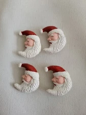 Vintage 4 Santa Clause Button Covers Christmas 