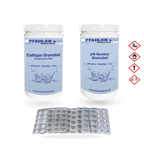 Calhypo Chlor/ pH Senker Basis Set Chlor pH Testtabletten Wasserpflege Set - Bild 1 von 1