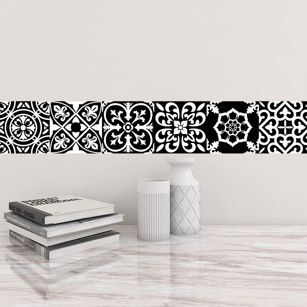 Wall Border Trim Wall Decals Moroccan Style Tile Sticker Wide Wallpaper