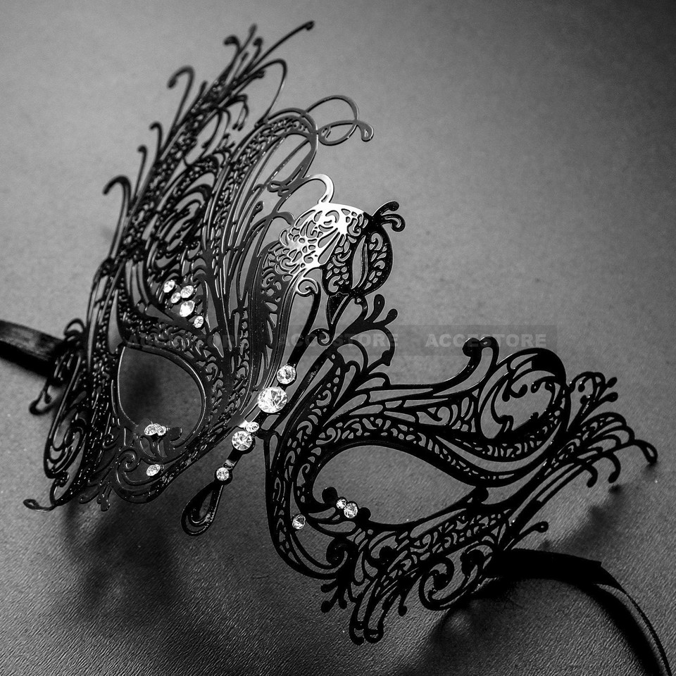 Luxury Mysteries Swan Metal Laser Cut Masquerade Mask w/ Rhinestones eBay