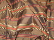3 YARDS OF ELEGANT BRONZY BROWN HORIZONTAL STRIPE UPHOLSTERY FABRIC