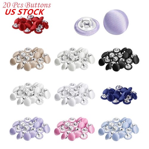 20 Count Smooth Metal Shank Buttons 10mm Tuxedo Suits Gowns Blouses Coats
