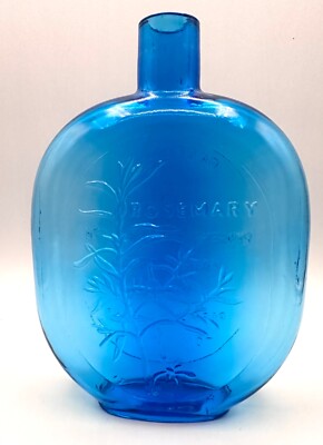Vintage Clevenger Bros. Rosemary Blue Embossed Apothecary Herb of the Month Jar