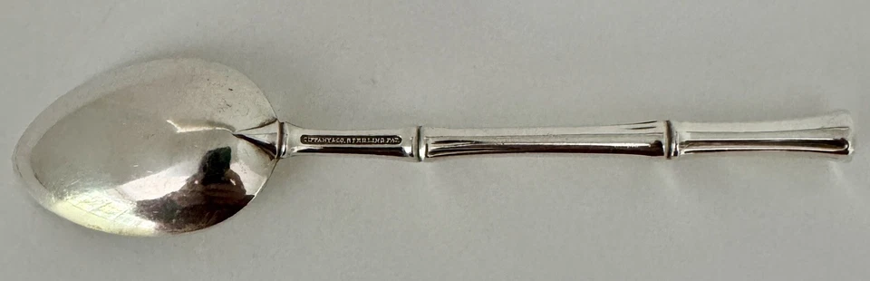 TIFFANY BAMBOO STERLING 7 1/4” OVAL SOUP OR DESSERT SPOON (S) - Image 2 of 3
