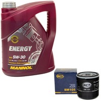 MotoröL Set 5W-30 5 Liter + ÖLfilter SM 105 FüR Chevrolet Daewoo Opel Astra F