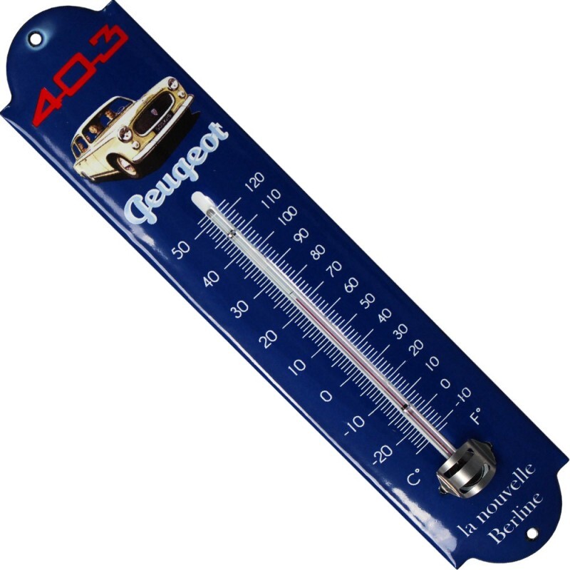Thermomètre émaillé Peugeot 403 bombé 30cm, l'idée cadeau idéale pour collectionneur
