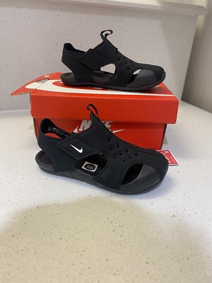 Nike Sunray Protect (TD) 903632-001 Toddler Black Sandals Sz 10C Summer Pool
