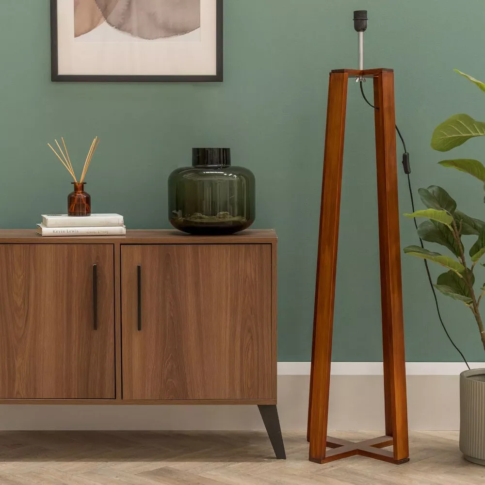 Dark wood floor lamp deals