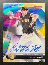 2020 Bowman's Best Best of '20 Autograph Blue Refractor Justin Lange 7/150