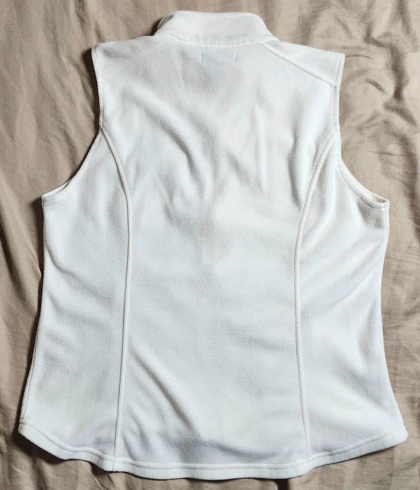 Bass White Vest Jacket Women Comfort Fleece Full Zip Size XL - Image 4 of 4