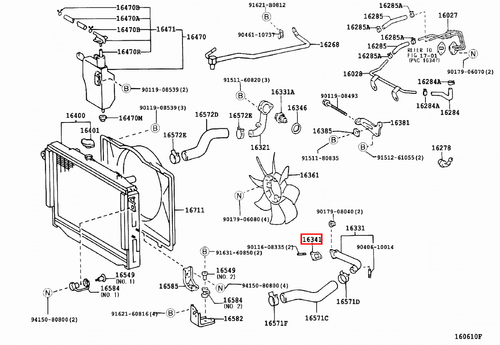 Genuine LandCruiser 75 70 Series 1HZ 1PZ Radiator Top Hose Water Outlet Gasket - Picture 8 of 20