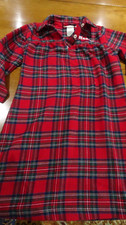 Pottery Barn Kids Tartan Plaid flannel Nightgown 3T mono Hadley New wo tag