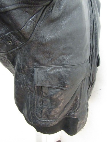 VINTAGE G-1 LEATHER MOTORCYCLE FLIGHT JACKET SIZE L + FUR LINER & COLLAR - Picture 8 of 18