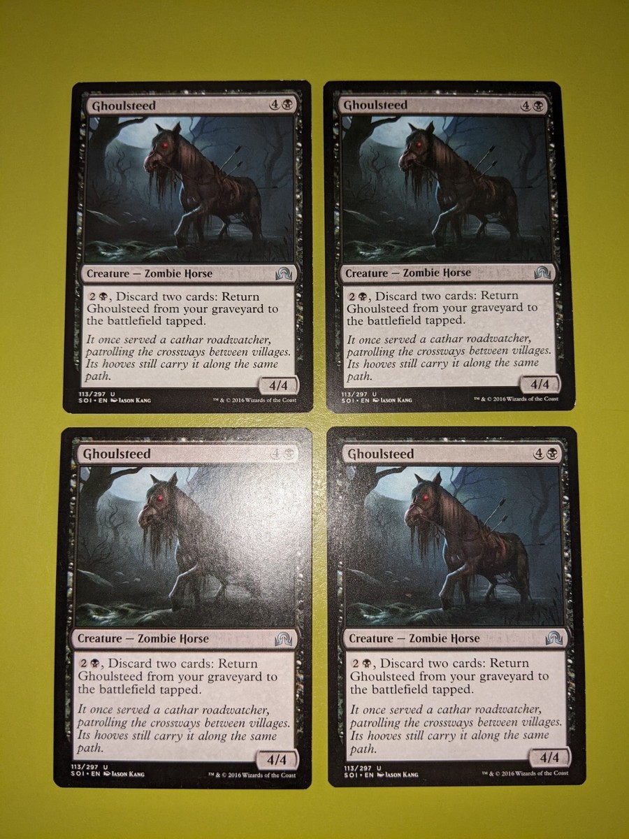 Ghoulsteed 4x FOIL SOI MTG Shadows Over Innistrad Uncommon MINT black Ghoulsteed 4x FOIL SOI MTG Shadows Over Innistrad Uncommon MINT black