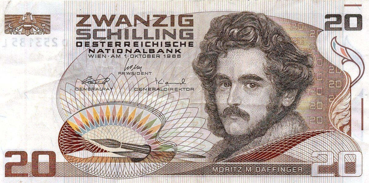 ◆オーストリア 旧シリング紙幣 20 schillings◆ AUSTRIA 20 SCILLING - Issue Date 1988 - Hard to Find