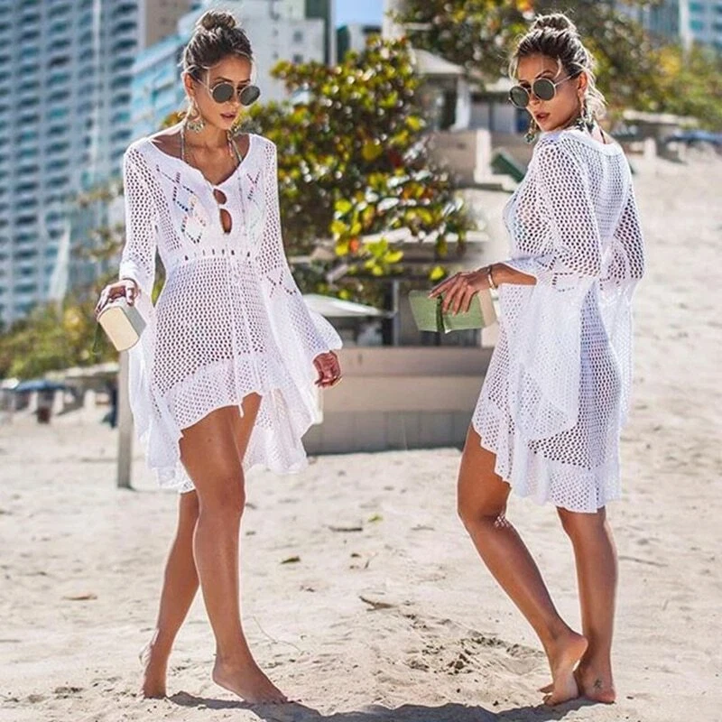 Vestidos De Playa Cortos Para Mujer Batas Playa de Bano | eBay