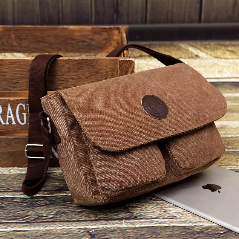 Mens Crossbody Bag,Man Purse Side Bag Vintage Canvas